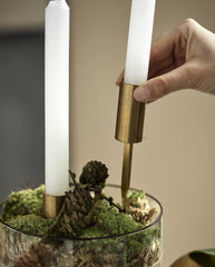 KURA lysholder i jern med spyd - h12 cm - sort