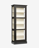 CLASSIC vitrineskab i træ - 212x84 - sort/off white