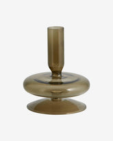 ERISKA lysestage i glas - h12 cm - røgfarvet