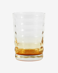 JOG vandglas - h10 cm - klar glas / ravgul