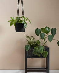 Hænge urtepotte i jute - ø16 cm - sort