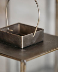 ANTIQUE lanterne i jern - h27 cm - guld finish