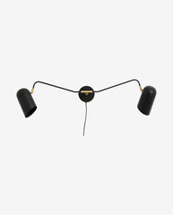 ERIS væglampe med 2 arme - B100 cm - sort/messing