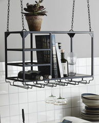 LOFT køkkenhylde i jern t/ophæng - 65x30 cm - sort