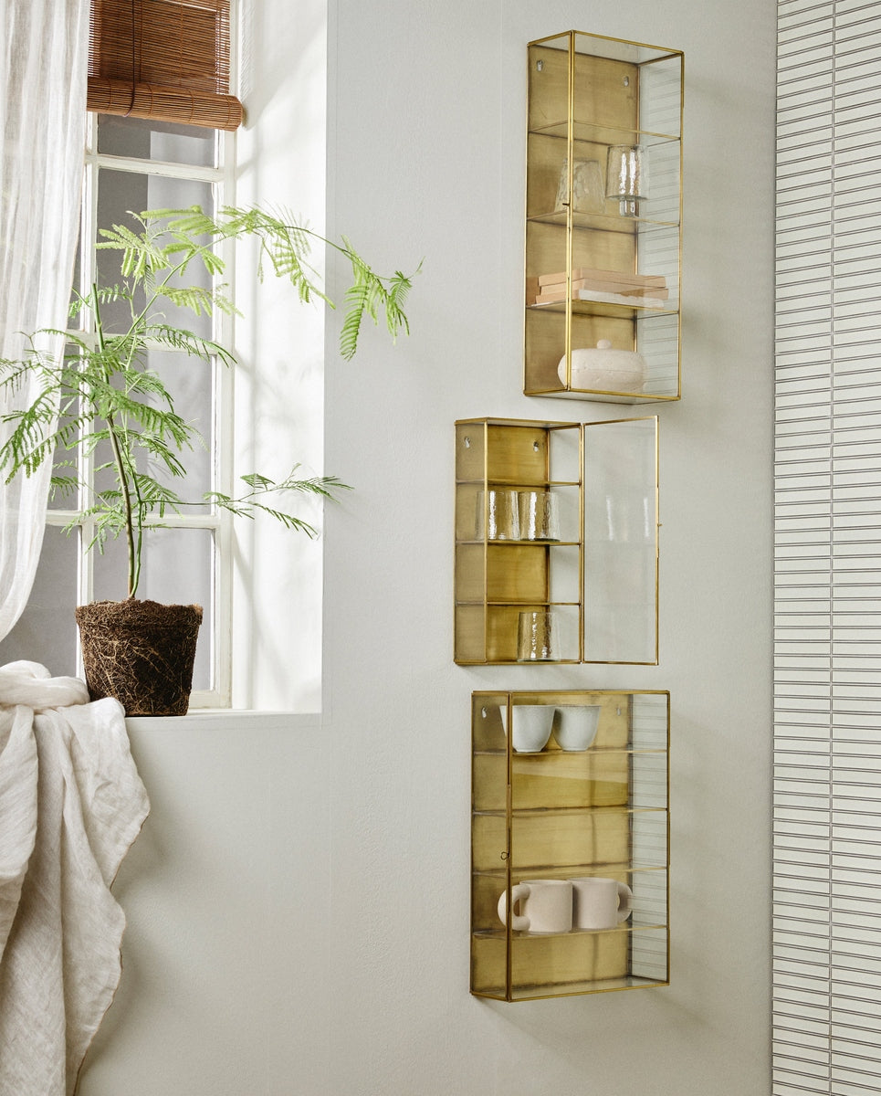 ADA vægskab i jern, M, 50x35 - guld finish