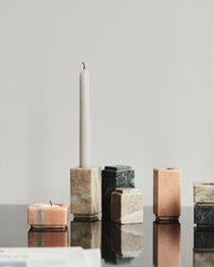HAIDA fyrfadsstage i marmor - h3 cm - rosa