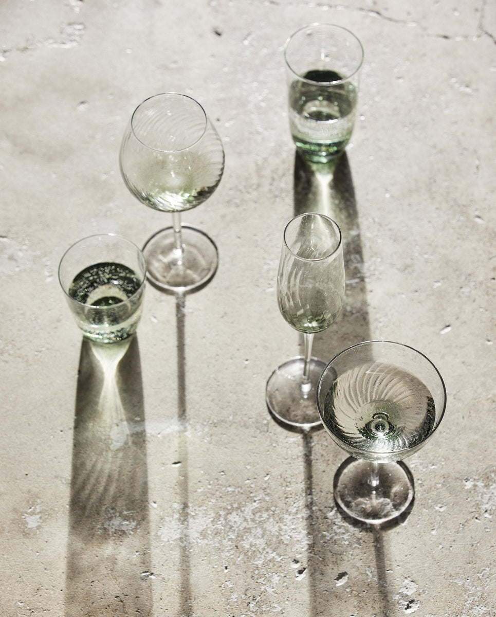 GARO cocktailglas - h18 cm - klar glas/grøn