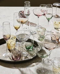 GARO højt drikkeglas - h15 cm - klar glas/lilla