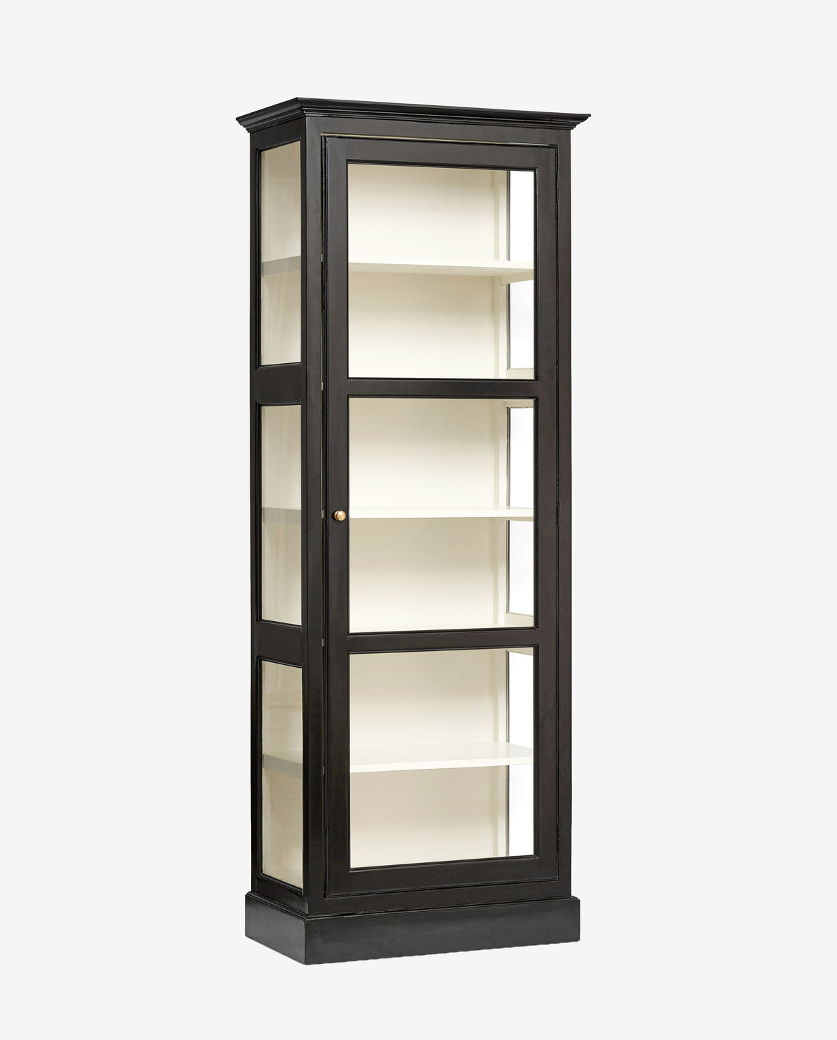 CLASSIC vitrineskab i træ - 212x84 - sort/off white