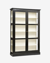 CLASSIC vitrineskab i træ - 212x142 - sort/off white