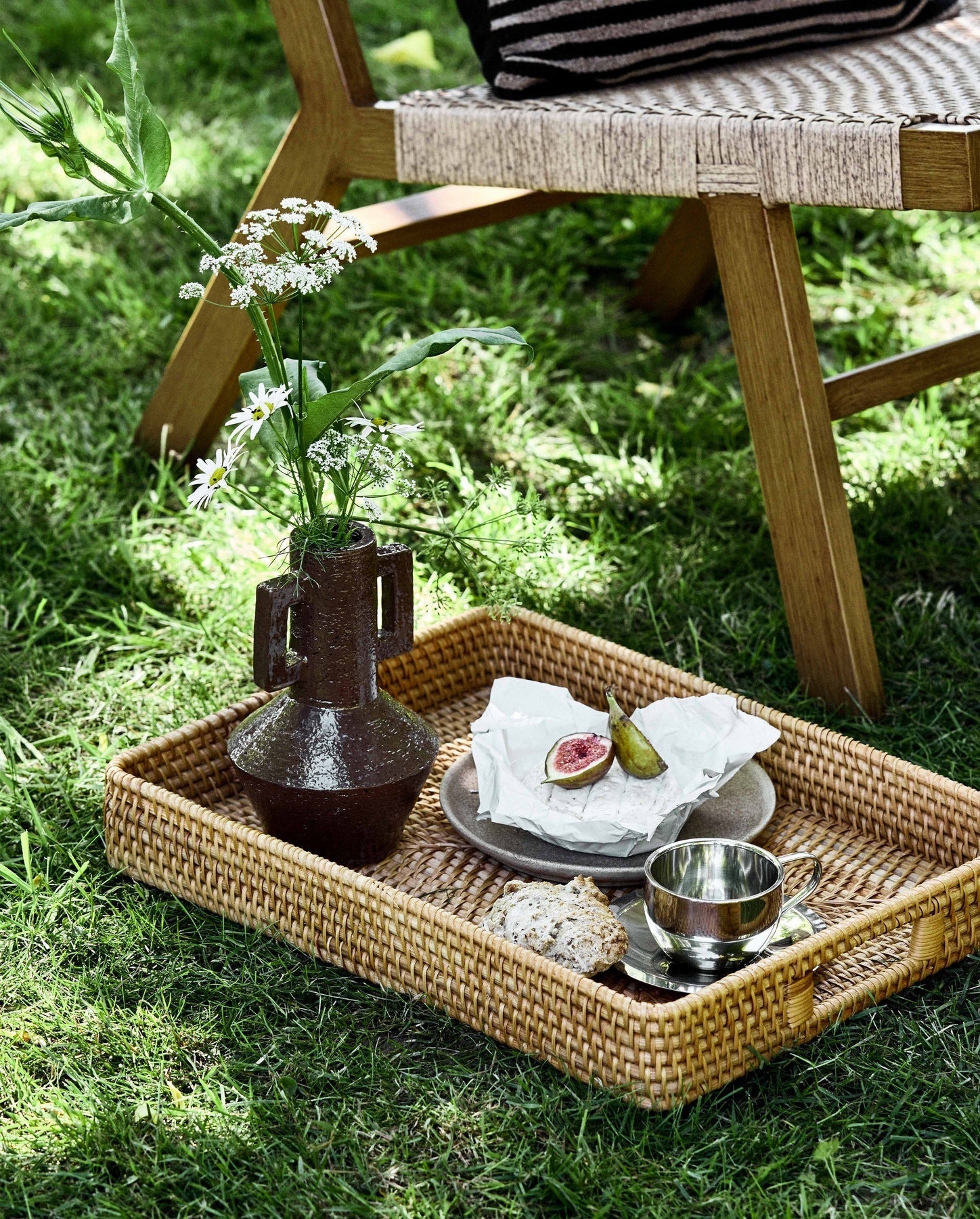 LAURUS rattan serveringsbakke - natur