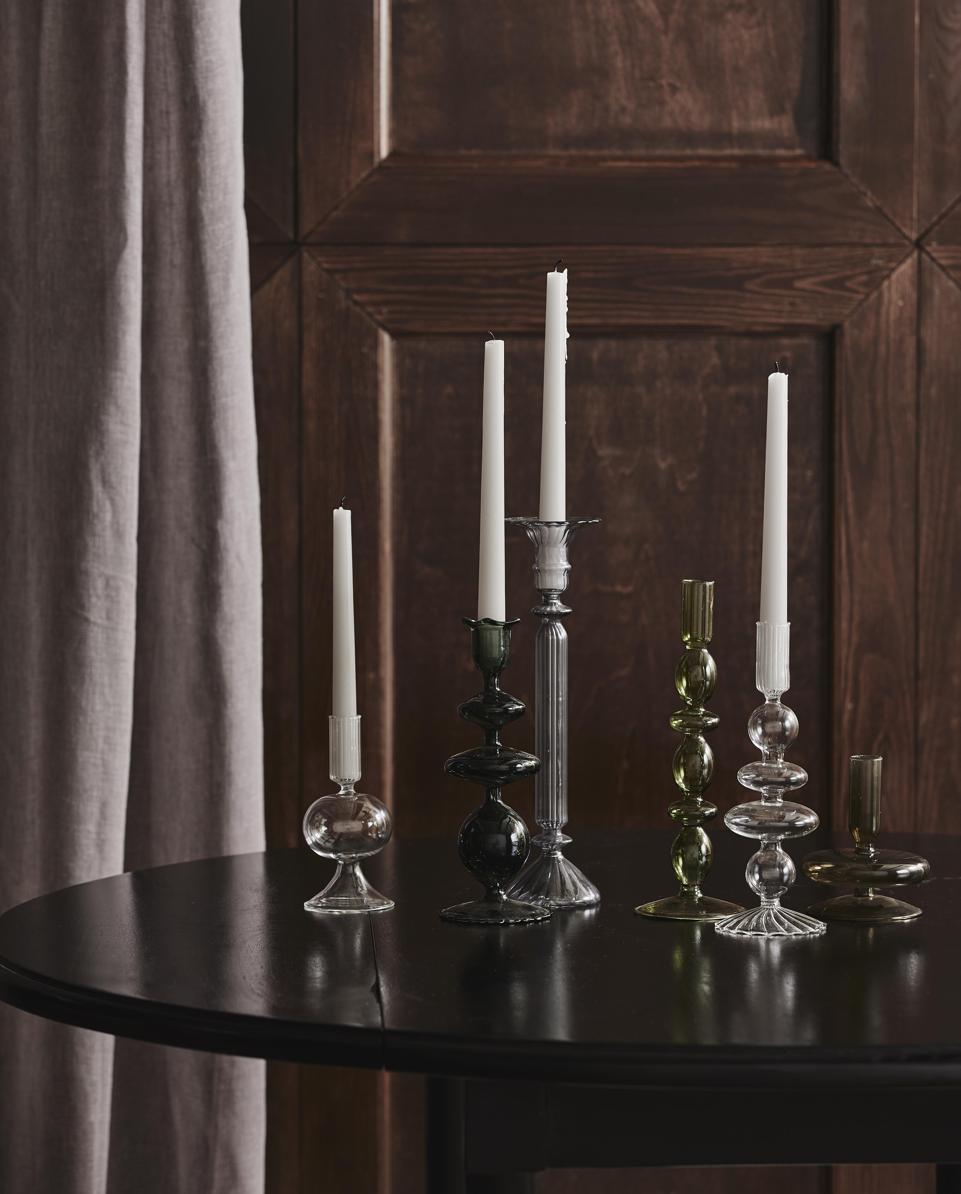 ERISKA lysestage i glas - h23 cm - klar glas