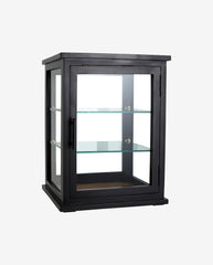 ARNO glasmontre/display i træ - 50x37 cm - sort/natur
