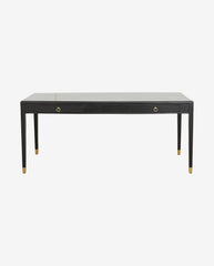 EMS skrivebord i mangotræ - 179x90 - sort/guld finish