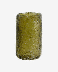 CLYDE glasvase - h19,5 cm - grøn