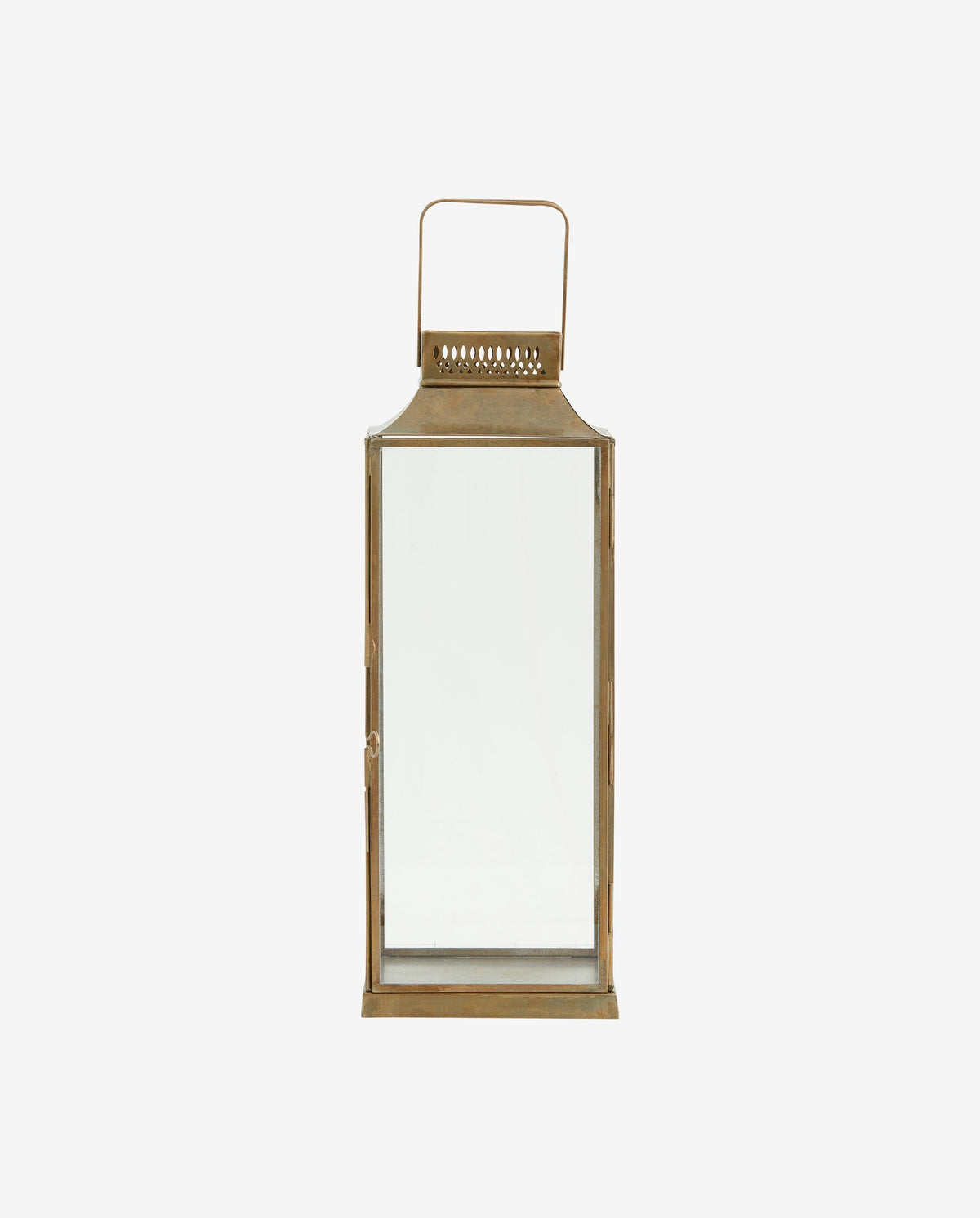 ANTIQUE lanterne i jern - h38 cm - guld finish