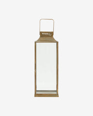 ANTIQUE lanterne i jern - h38 cm - guld finish