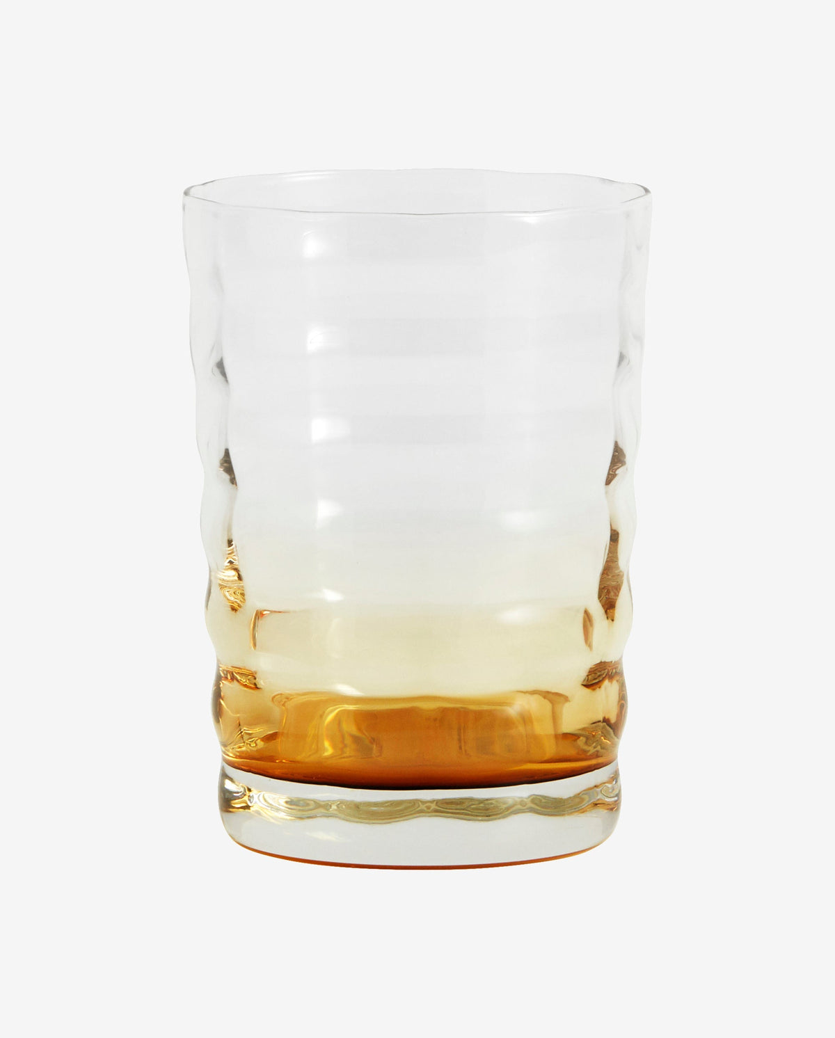 JOG vandglas - h10 cm - klar glas / ravgul