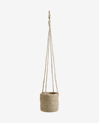 Hænge urtepotte i jute - ø16 cm - natur