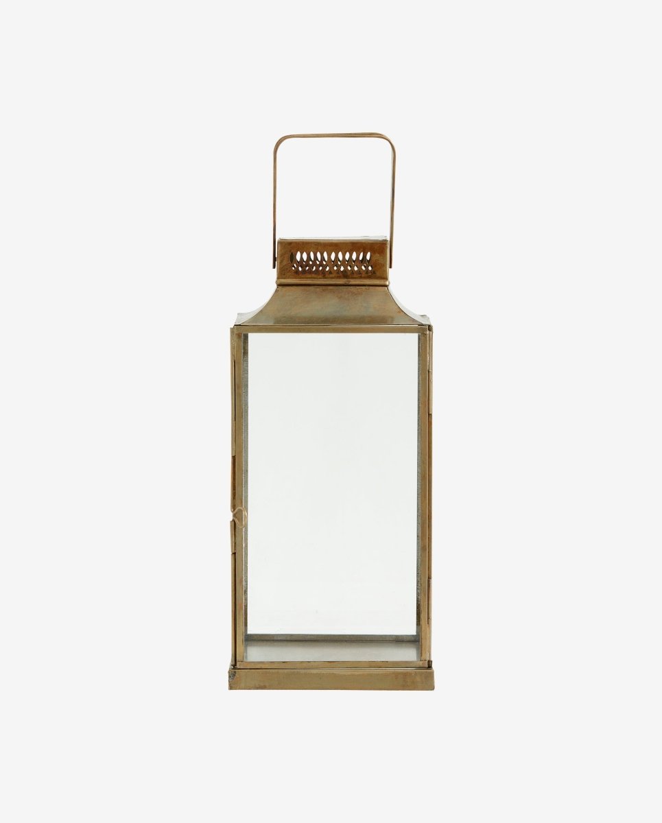 ANTIQUE lanterne i jern - h30 cm - guld finish