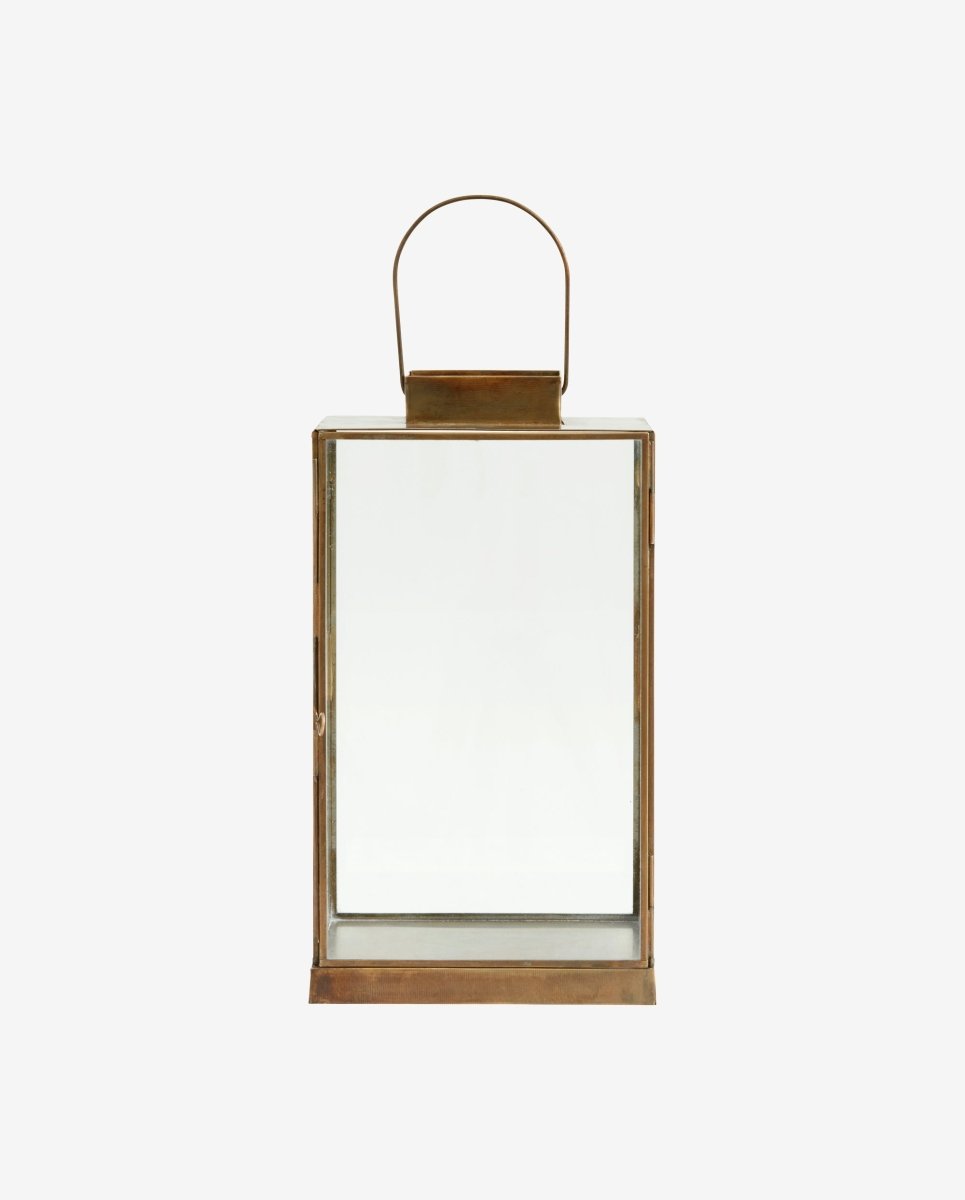 ANTIQUE lanterne i jern - h35 cm - guld finish