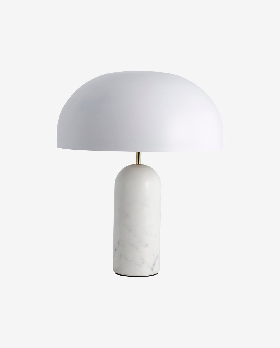 ATLAS bordlampe i marmor og metal - h49 cm - hvid