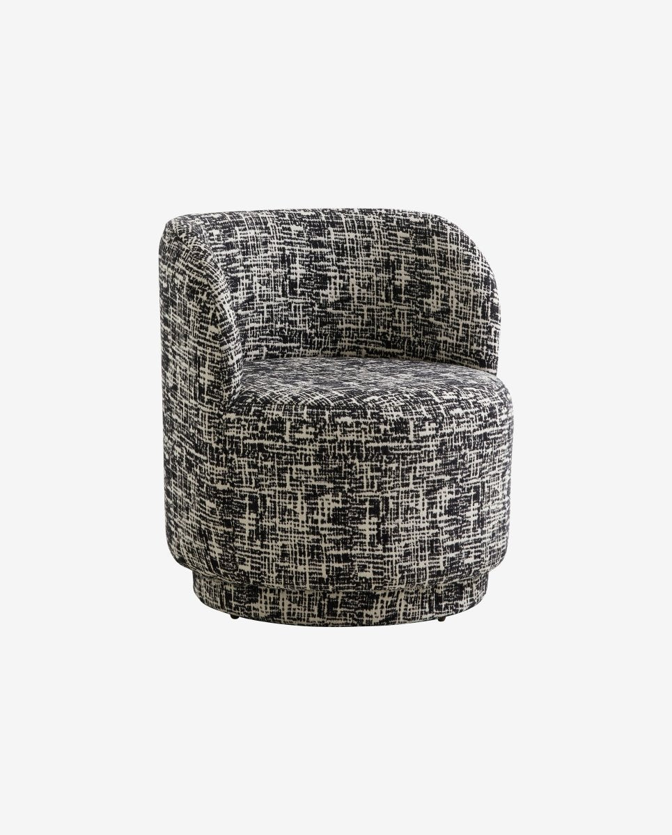 BOMU lounge stol - sort/hvid