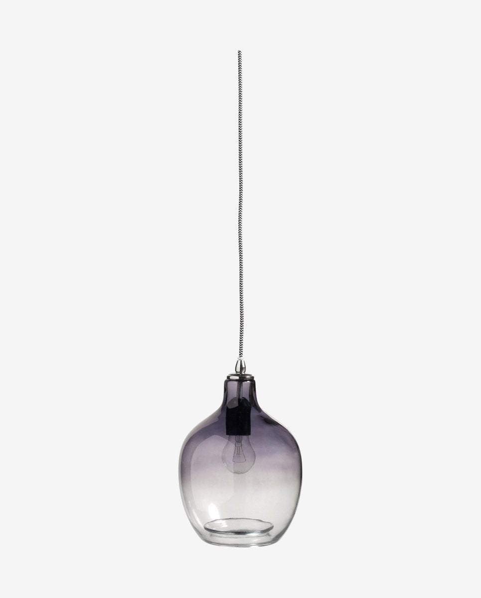 BUBBLE pendel i glas - h26 cm - røgfarvet