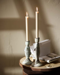 CANDLE, stearinlys, sæt m/4, 25cm - beige