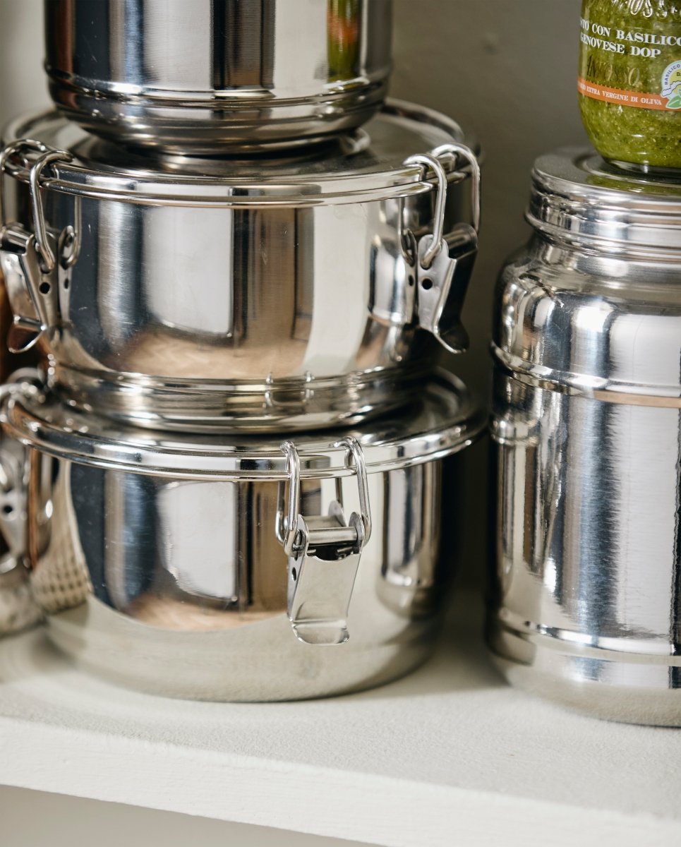 CANI opbevaringsdåse i rustfrit stål med låg - 1800 ml