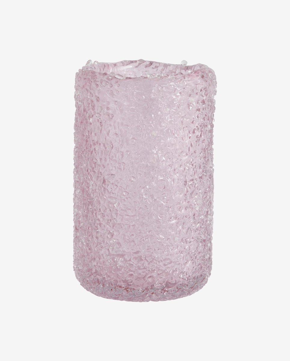 CLYDE glasvase - h19,5 cm - lyserød
