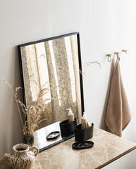 DOWNTOWN spejl med jernramme - h80 cm - sort