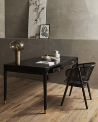 EMS skrivebord i mangotræ - 179x90 - sort/guld finish