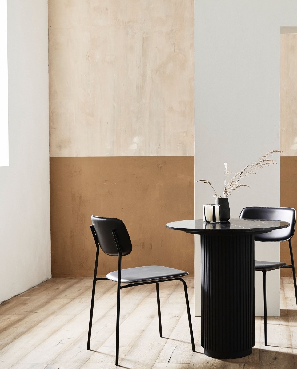 ERIE cafebord i træ og marmor - sort