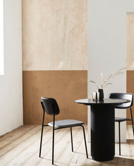 ERIE cafebord i træ og marmor - sort