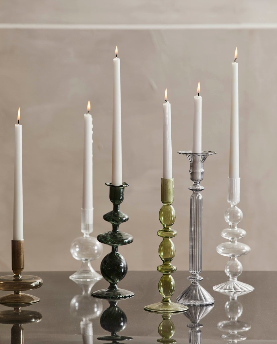 ERISKA lysestage i glas - h15 cm - klar glas