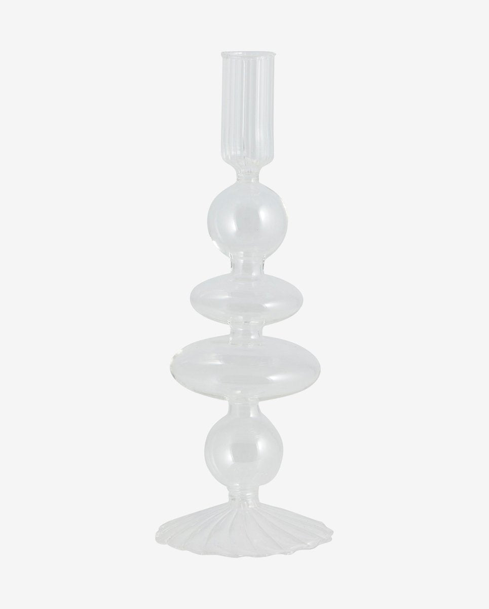 ERISKA lysestage i glas - h23 cm - klar glas