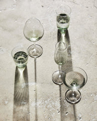 GARO champagneglas - h27,5 cm - klar glas/grøn