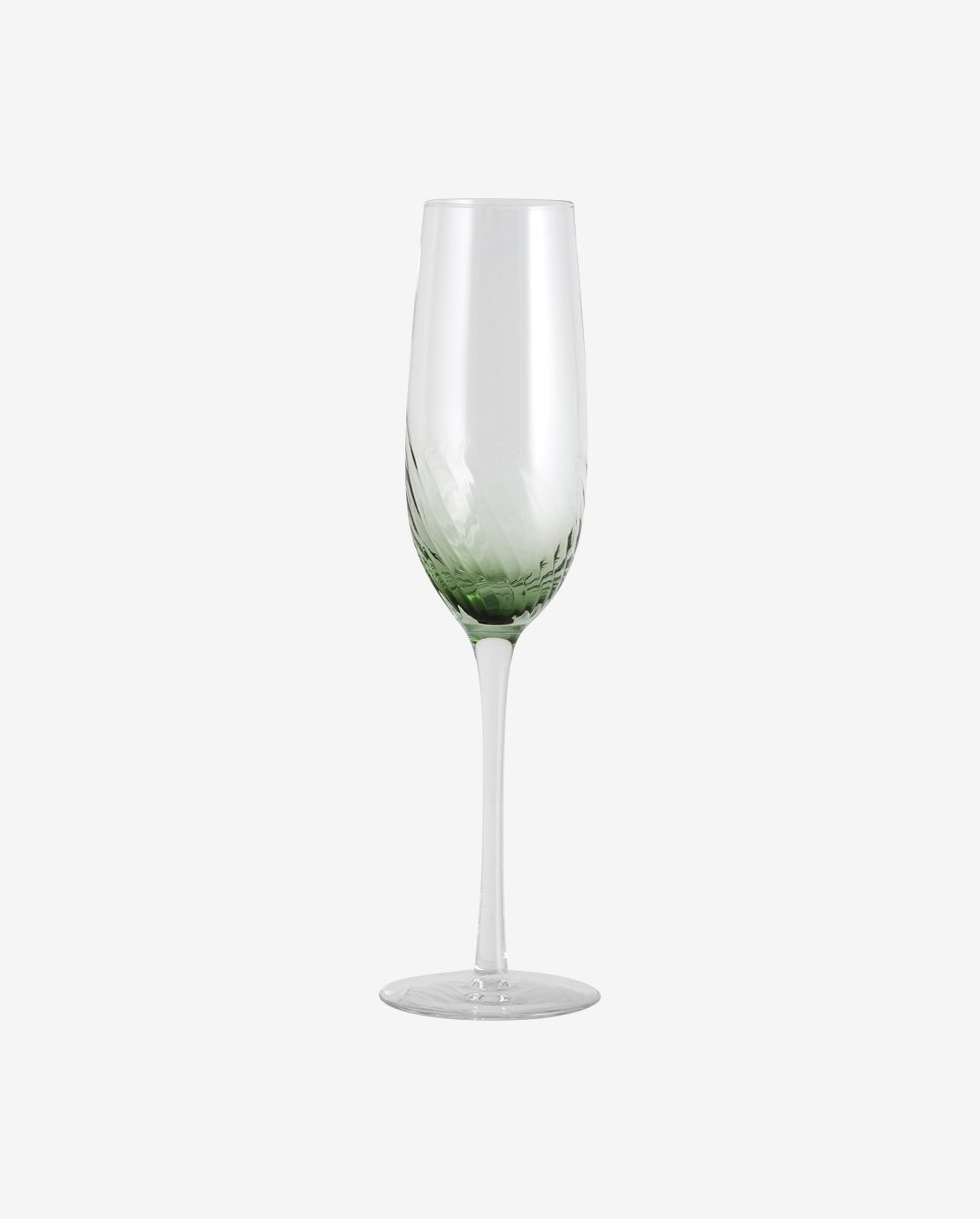 GARO champagneglas - h27,5 cm - klar glas/grøn