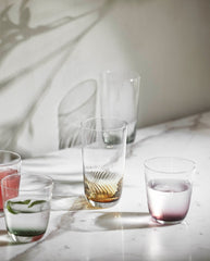GARO drikkeglas - h9,5 cm - klar glas/lilla