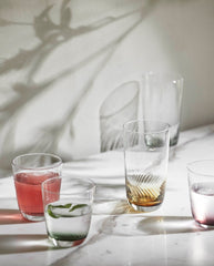 GARO højt drikkeglas - h15 cm - klar glas/lilla