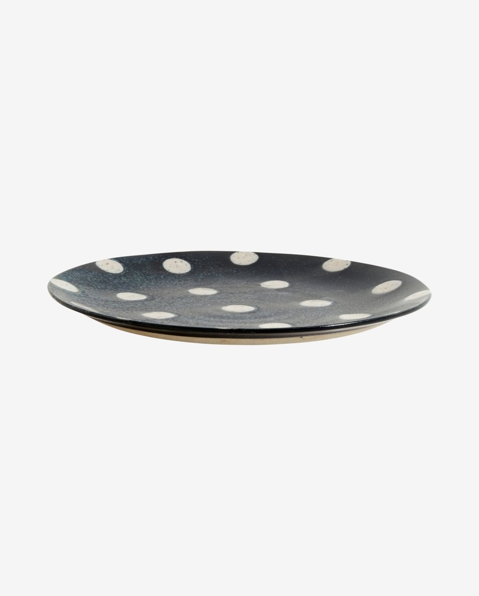GRAINY frokosttallerken i keramik - ø21 cm - mørkeblå/sand