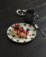 GRAINY frokosttallerken i keramik - ø21 cm - sand/blå