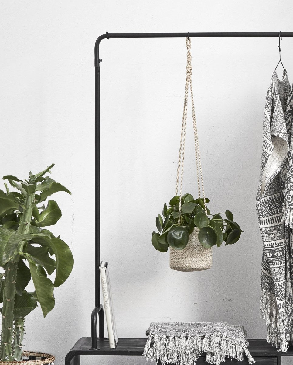 Hænge urtepotte i jute - ø16 cm - natur
