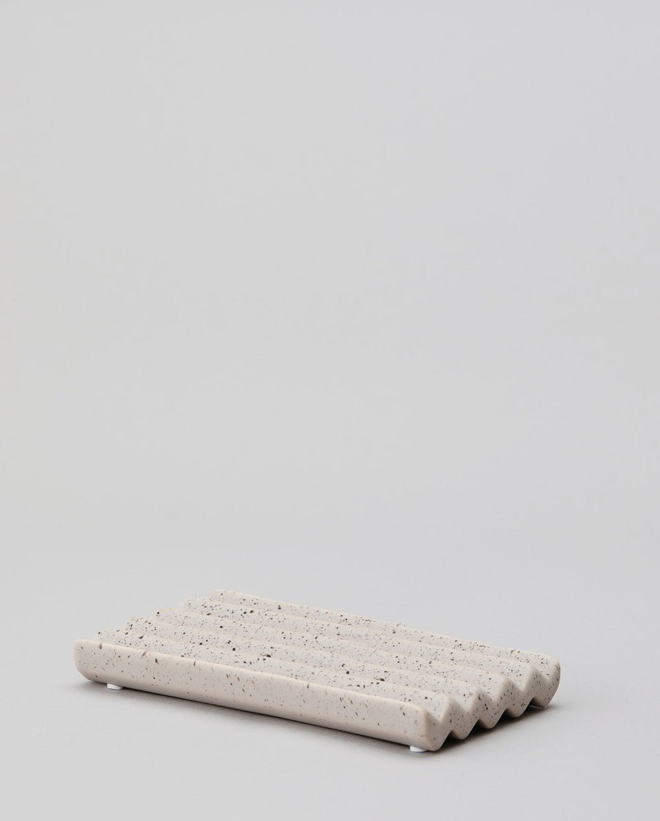 Keramik sæbeskål, L | TERRAZZO 8 x 15 cm