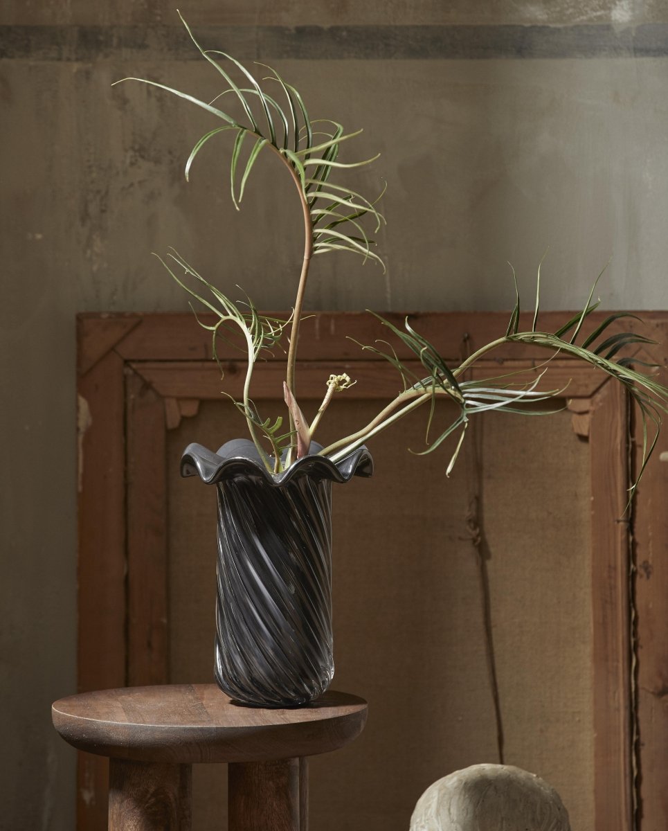 KORO vase, glas - grå