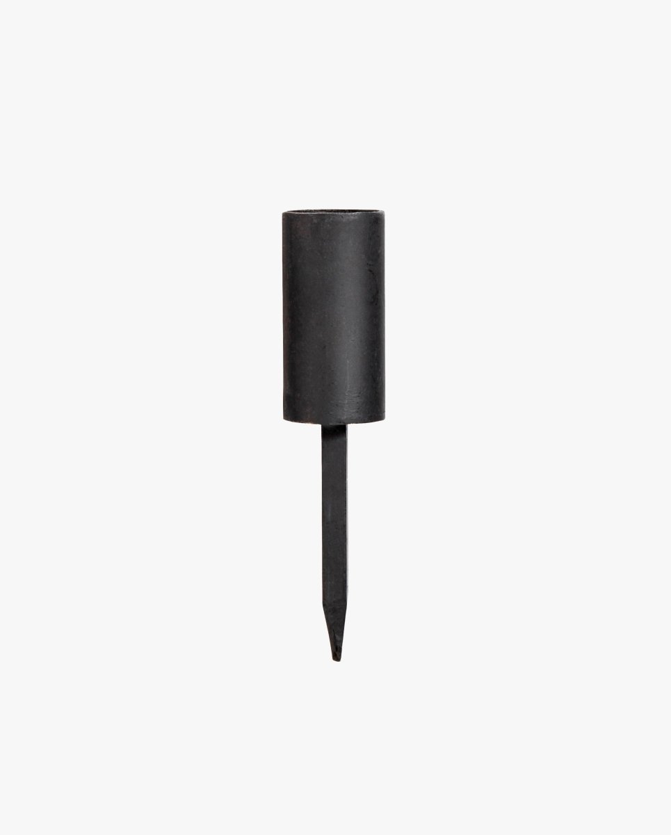 KURA lysholder i jern med spyd - h12 cm - sort