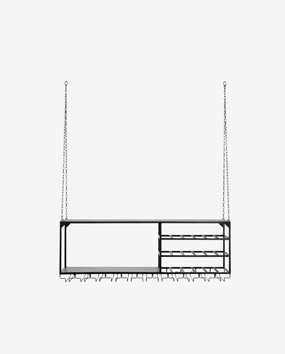 LOFT køkkenhylde i jern t/ophæng - 120x30 cm - sort