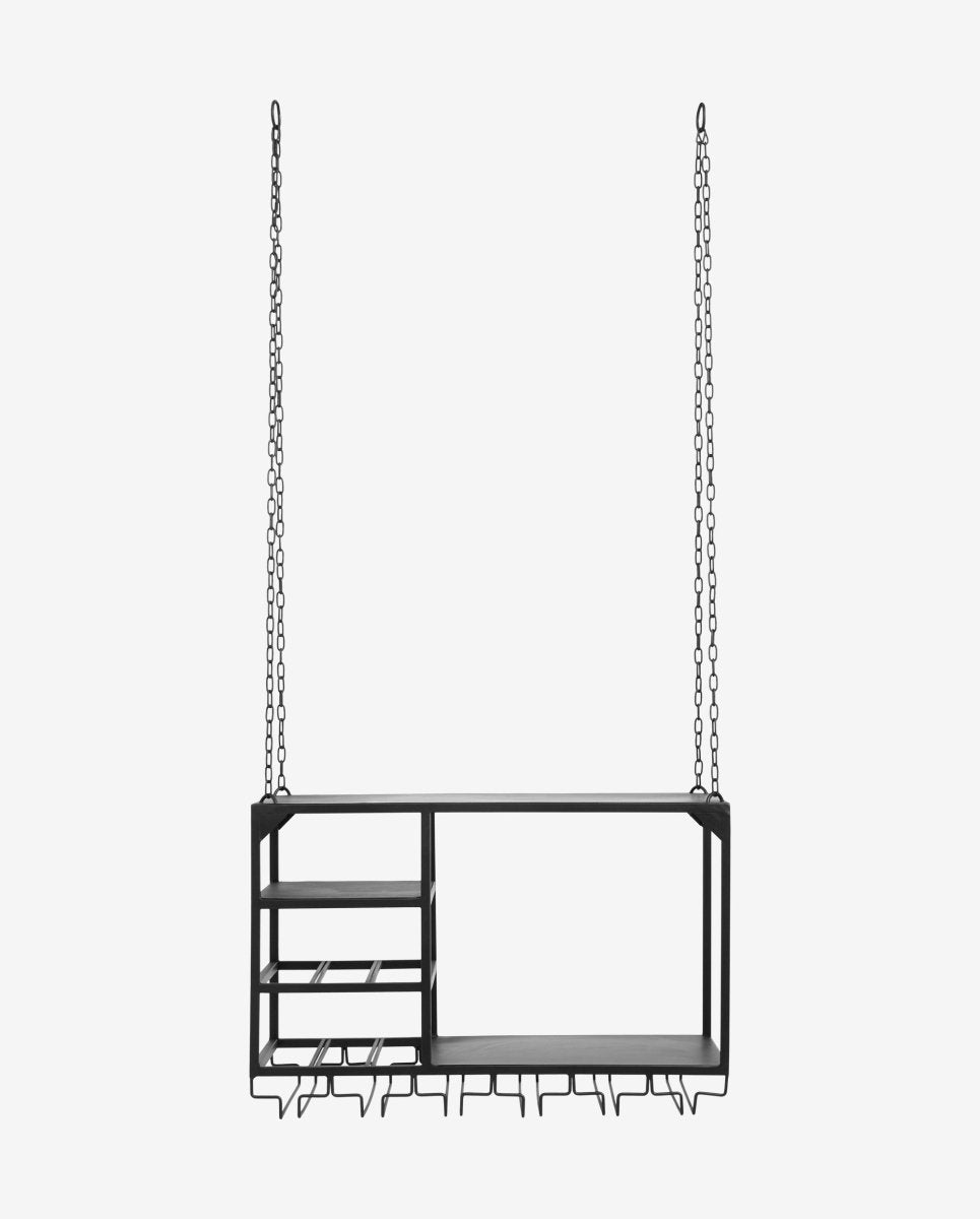 LOFT køkkenhylde i jern t/ophæng - 65x30 cm - sort