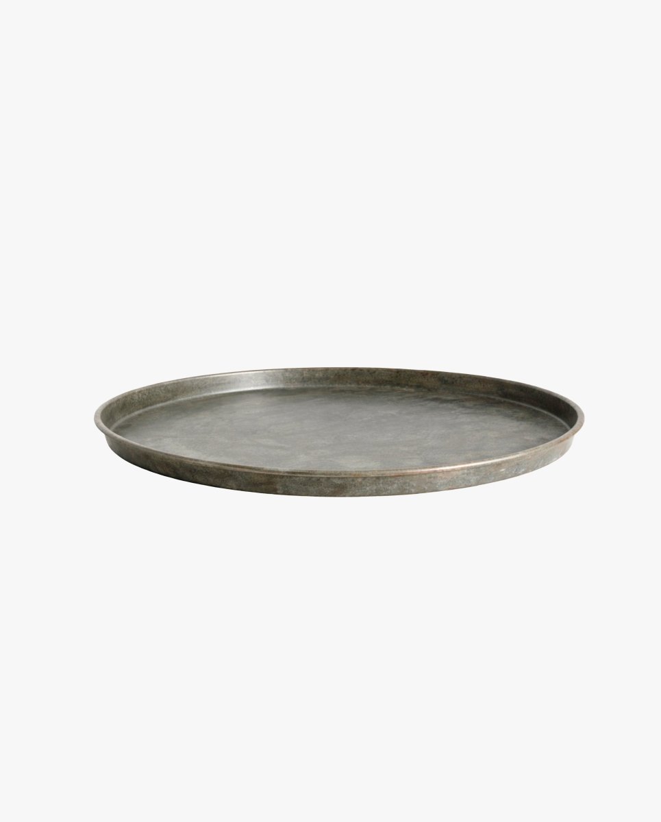 LOMBOK fad i jern, L, antik - sølv finish